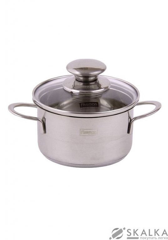 На фото Кастрюля Fissman Bambino 1.1 л со стеклянной крышкой (SS-5274.14)