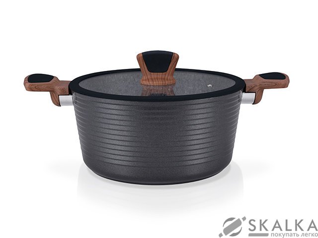 Кастрюля Fissman Diamond Grey 24x12 см/4.5 л со стеклянной крышкой (AL-4304.24) На фото Кастрюля Fissman Diamond Grey 24x12 см/4.5 л со стеклянной крышкой (AL-4304.24)