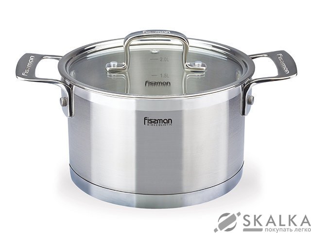 Кастрюля Fissman Fobus 24x12 см/5.4 л со стеклянной крышкой (SS-5384.24) На фото Кастрюля Fissman Fobus 24x12 см/5.4 л со стеклянной крышкой (SS-5384.24)