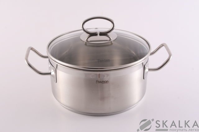 Кастрюля Fissman Infinity 24x12 см/5.4 л со стеклянной крышкой (SS-5214.5.4) На фото Кастрюля Fissman Infinity 24x12 см/5.4 л со стеклянной крышкой (SS-5214.5.4)