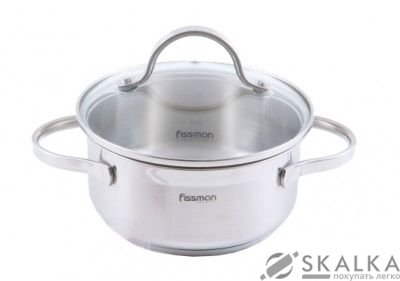 Кастрюля Fissman Luminosa 20x9.5 см/3.0 л со стеклянной крышкой (SS-5333.20) На фото Кастрюля Fissman Luminosa 20x9.5 см/3.0 л со стеклянной крышкой (SS-5333.20)