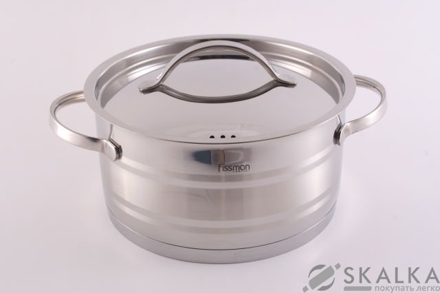 На фото Кастрюля Fissman Neo 24x12 см/5.4 л со стальной крышкой (SS-5224.5.4)