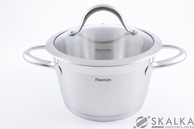 На фото Кастрюля Fissman Rebeca 20х11.5 см/3.0 л со стеклянной крышкой (SS-5292.18)