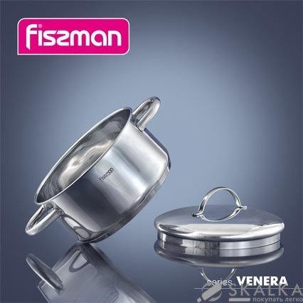 На фото Кастрюля Fissman Venera 16x8 см/1.6 л со стальной крышкой (SS-5201.1.6)