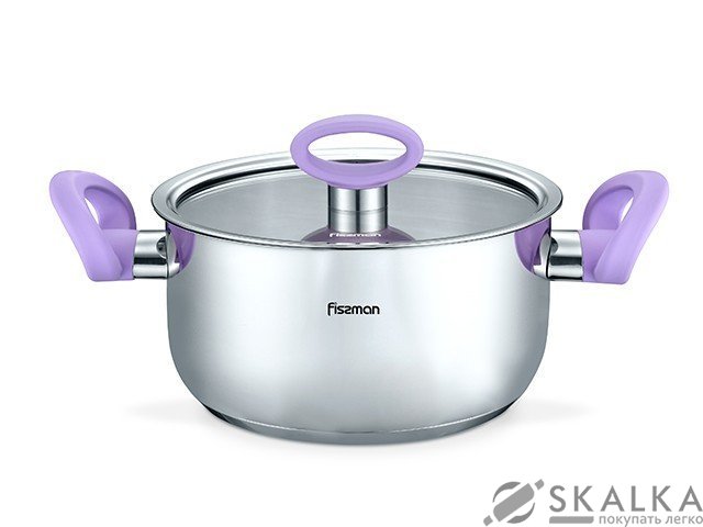 На фото Кастрюля Fissman Veronica 20x10 см/3.1 л со стеклянной крышкой (SS-5446.20)