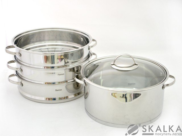 На фото Кастрюля Fissman Asparagus для варки мантов 28x12см (SS-5108.28)