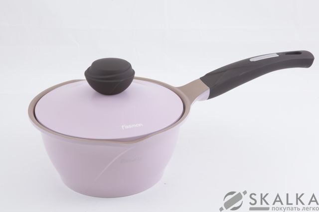 На фото Ковш Fissman Azalea 18 см/1.6 л с металлической крышкой (AL-4805.18)