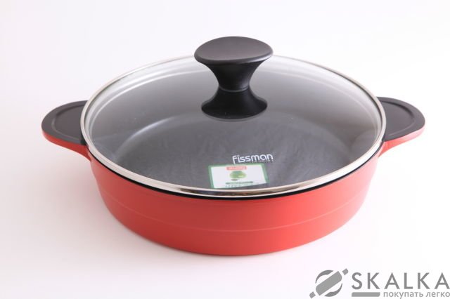 На фото Кастрюля Fissman Rainbow 24 см/2.5 л со стеклянной крышкой (AL-4597.24)