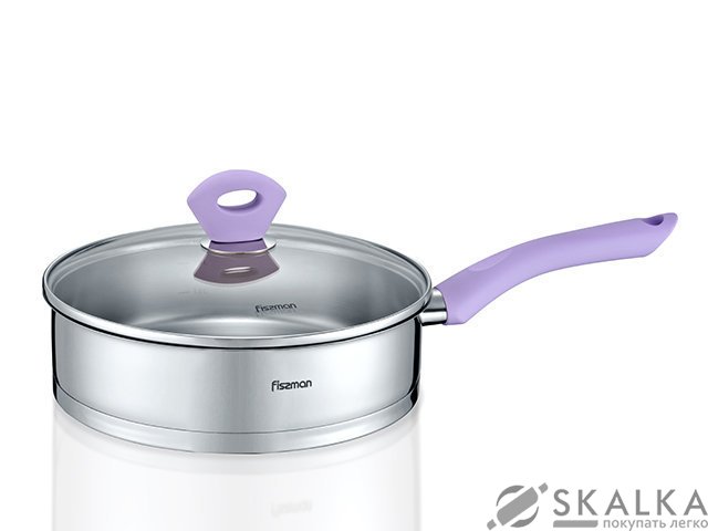 Сковорода Mirabelle 24x6.5 см со стеклянной крышкой (SS-5408.24) На фото Сковорода Mirabelle 24x6.5 см со стеклянной крышкой (SS-5408.24)