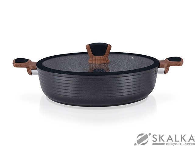 Сотейник Diamond Grey 28x7.5 см/4.1 л со стеклянной крышкой (AL-4306.28) На фото Сотейник Diamond Grey 28x7.5 см/4.1 л со стеклянной крышкой (AL-4306.28)