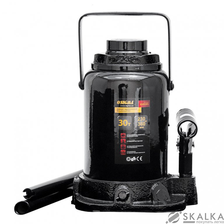 На фото Домкрат гидравлический бутылочный Sigma mid 30т H 230-360мм (6105301)