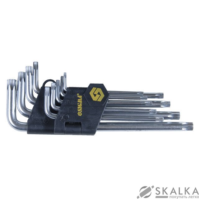 Ключи Torx Sigma 9шт T10-T50 CrV (длинные с отвер) (4022231) На фото Ключи Torx Sigma 9шт T10-T50 CrV (длинные с отвер) (4022231)