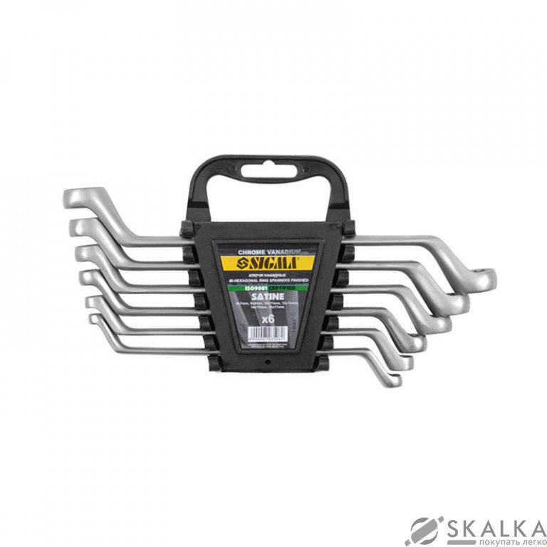 На фото Ключи накидные Sigma 6шт 6-17мм CrV satine (6010041)