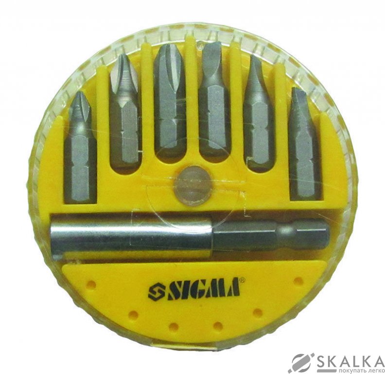 На фото Набор бит Sigma + адаптер 7шт S2 (пласт кейс) (4013101)