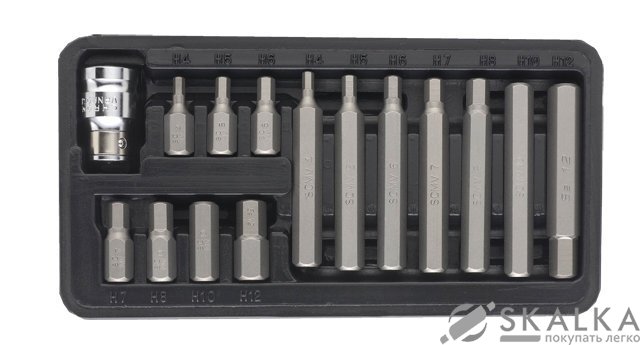 На фото Набор бит HEX Ultra ½" 15шт S2 (пласт кейс) (4013212)
