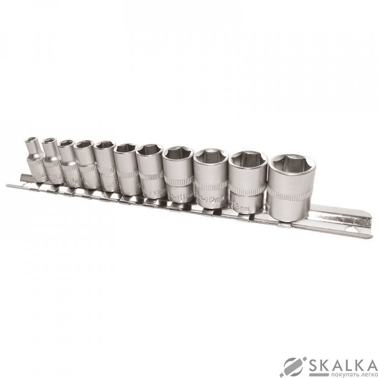 Набор головок шестигранных Sigma ¼" на планке 11шт CrV (6003401) На фото Набор головок шестигранных Sigma ¼" на планке 11шт CrV (6003401)