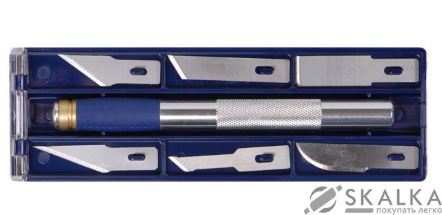 На фото Набор ножей Sigma моделярских 6шт + держатель (8214011)