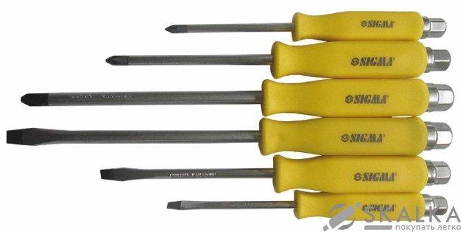 Набор отверток ударных под ключ Sigma 6шт CrV (4001141) На фото Набор отверток ударных под ключ Sigma 6шт CrV (4001141)