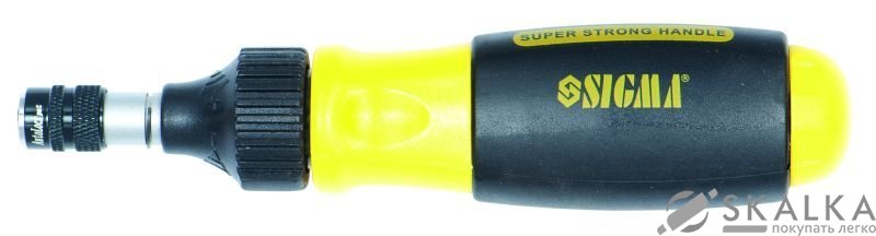 На фото Отвертка Sigma с ограничением усилия + биты 3шт CrV(4002081)
