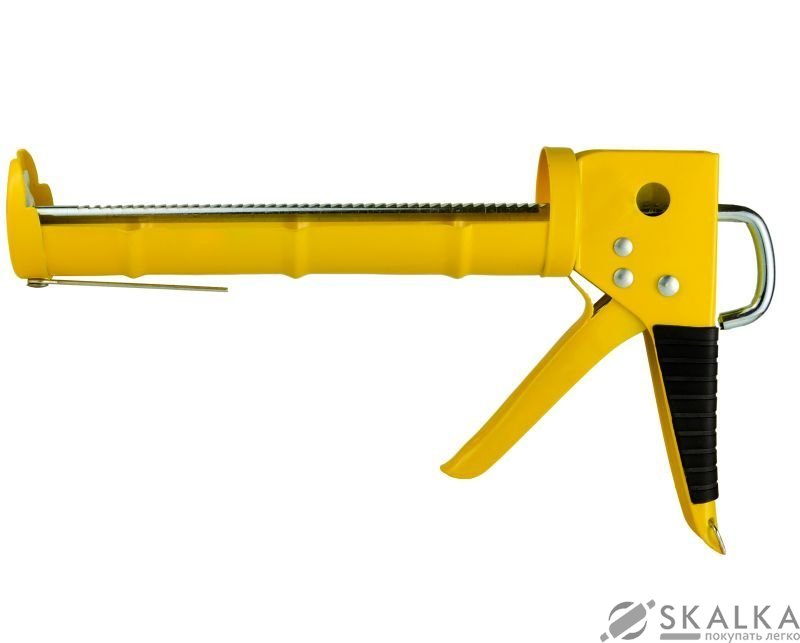 На фото Пистолет для герметиков Sigma с трещеткой 225мм полузакрытый (2723081)