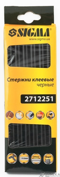 На фото Стержни клеевые Sigma Ø11,2*200мм 6шт черные (2712251)