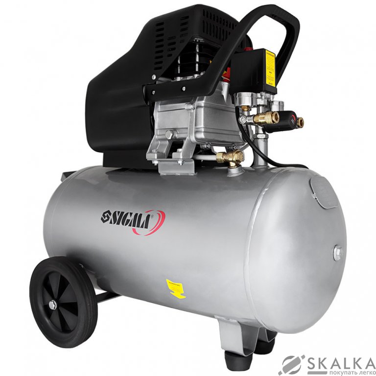 На фото Компрессор одноцилиндровый Sigma 1.8кВт 230л/мин 8бар 50л (2 крана) (7043141)