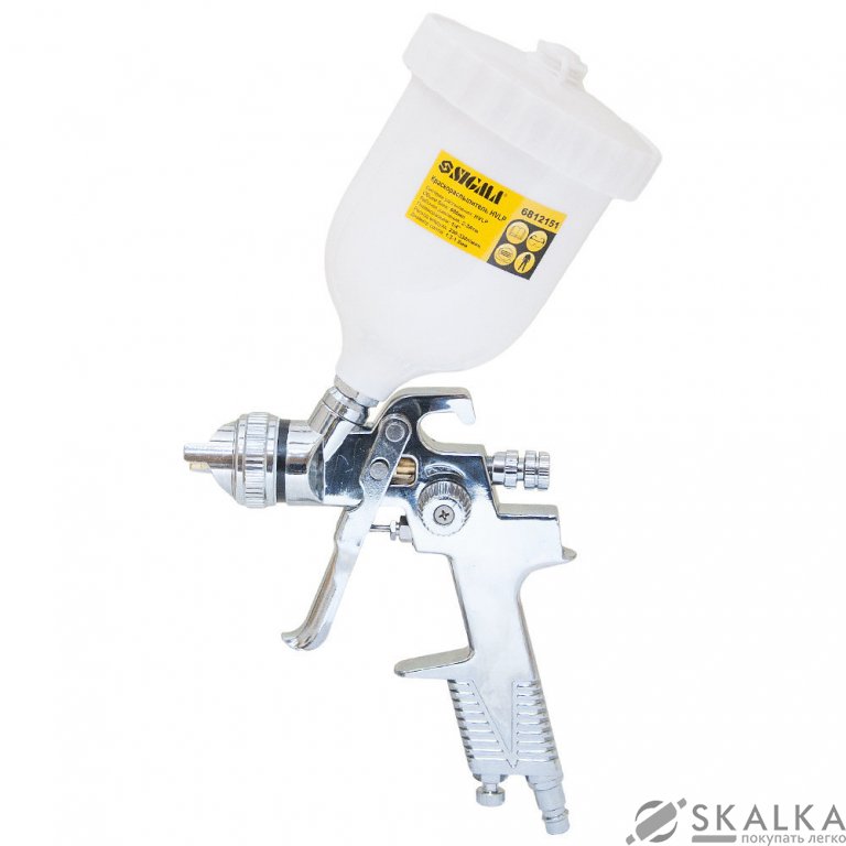 На фото Краскораспылитель Sigma HVLP Ø1.3+1.8 (хром) с в/б (пласт) (6812151)