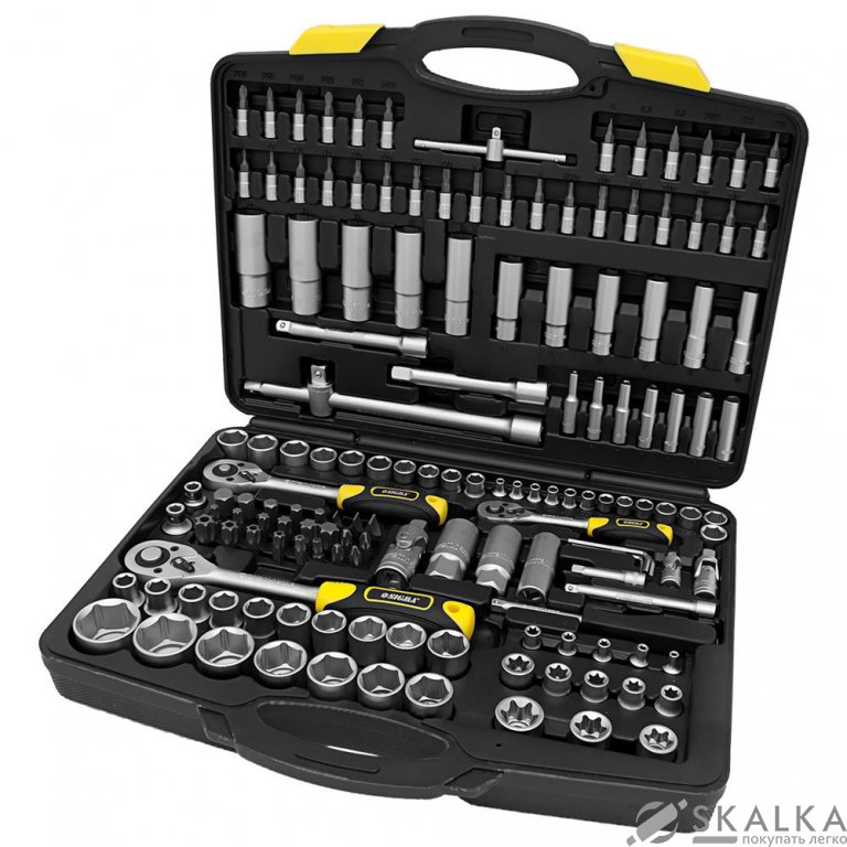 На фото Набор бит и насадок торцевых Sigma ¼ ½ ⅜ 151шт CrV Taiwan (6003151)