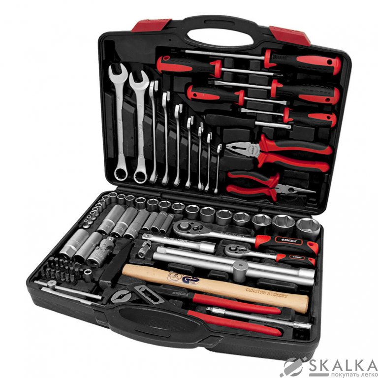 На фото Набор инструментов, ключей, бит и насадок торцевых Sigma ¼ ½ 80шт CrV Taiwan (6001041)