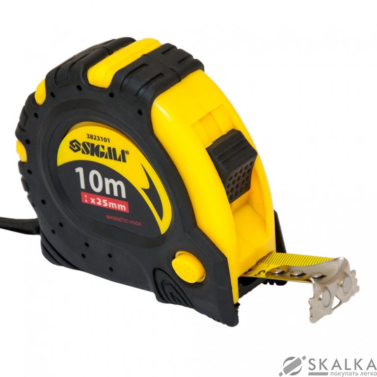 На фото Рулетка Sigma магнитная автостоп+тормоз 10м*25мм (3823101)