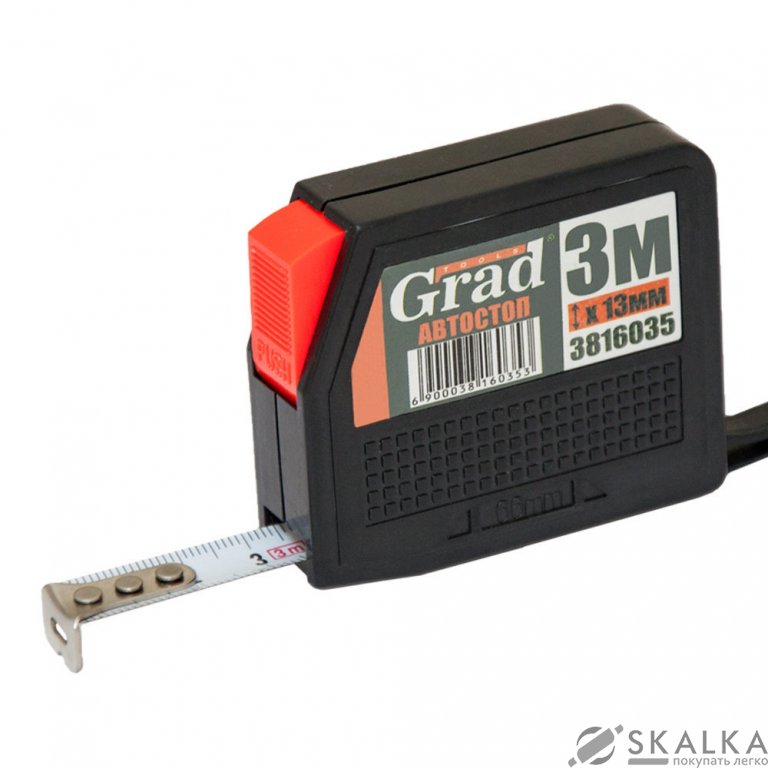 На фото Рулетка Grad с автостопом 3м*13мм (3816035)