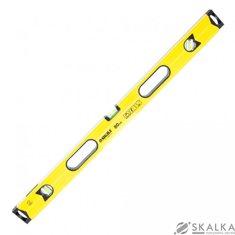 На фото Уровень магнитный Sigma 3 капсулы + глазок 80см (3732081)