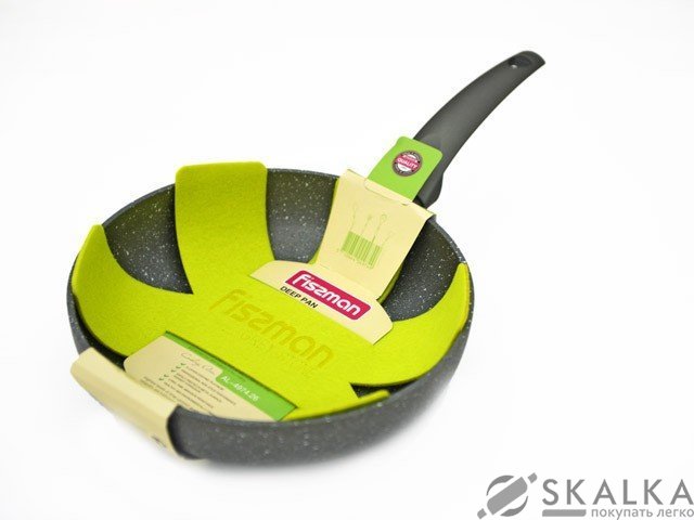 Сковорода глубокая Fissman GREY STONE 26x4.8см с мраморным антипригарным покрытием (AL-4974.26) На фото Сковорода глубокая Fissman GREY STONE 26x4.8см с мраморным антипригарным покрытием (AL-4974.26)