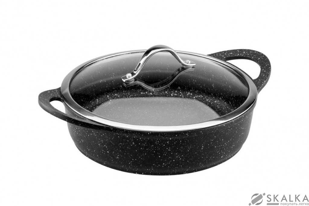 Кастрюля Vinzer для тушения с крышкой 28 cм / 4.2 л Premium Granite Induction line (89453) На фото Кастрюля Vinzer для тушения с крышкой 28 cм / 4.2 л Premium Granite Induction line (89453)