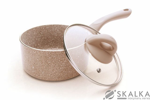 Ковш Fissman LATTE со стеклянной кришкою16Х8 см алюминий (AL-4957.16) На фото Ковш Fissman LATTE со стеклянной кришкою16Х8 см алюминий (AL-4957.16)