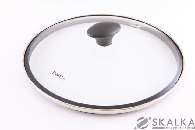 На фото Крышка Fissman 28 см с силиконовым ободом/жаропрочное стекло (GL-9934.28)