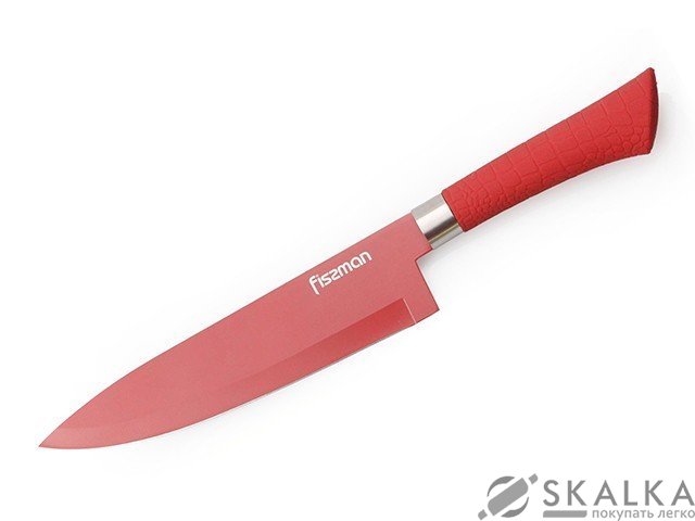 На фото Кухонный нож Fissman Arcobaleno Поварской 200 мм Red (KN-2291.CH)