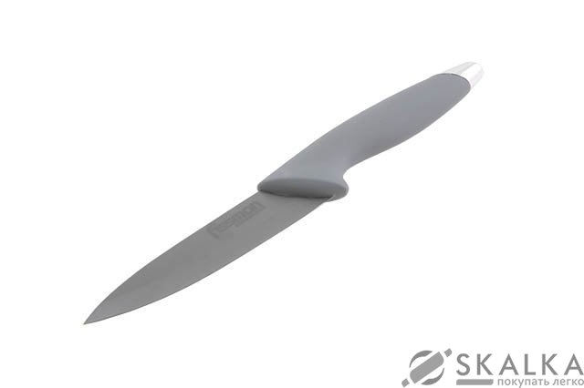 На фото Кухонный нож Fissman Hunter для овощей 130 мм Grey (KN-2255.UT)