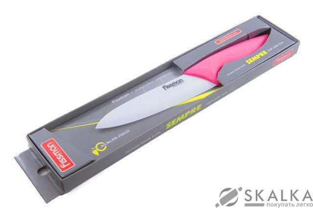 На фото Кухонный нож Fissman Sempre универсальный 150 мм Red (KN-2126.CH)