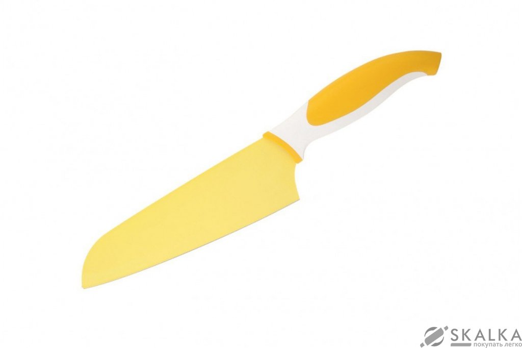 На фото Кухонный нож Granchio Coltello cантоку 178 мм Yellow (88676)