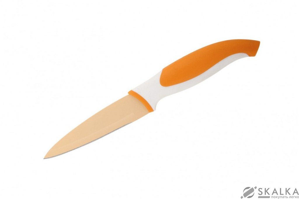 На фото Кухонный нож Granchio Coltello для овощей 89 мм Orange (88657)