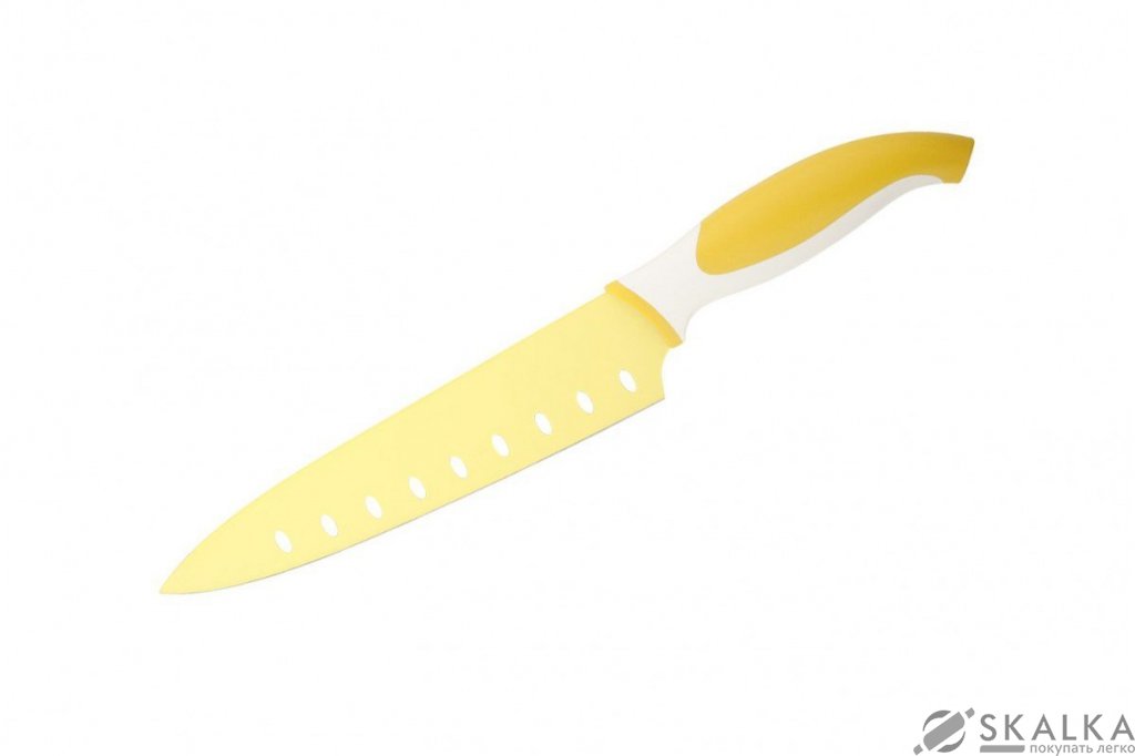 На фото Кухонный нож Granchio Coltello поварской 203 мм Yellow (88668)