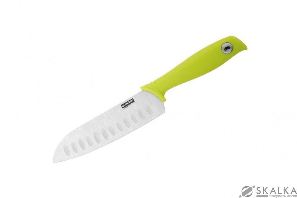Кухонный нож Granchio Coltello сантоку 127 мм Green (88690) На фото Кухонный нож Granchio Coltello сантоку 127 мм Green (88690)