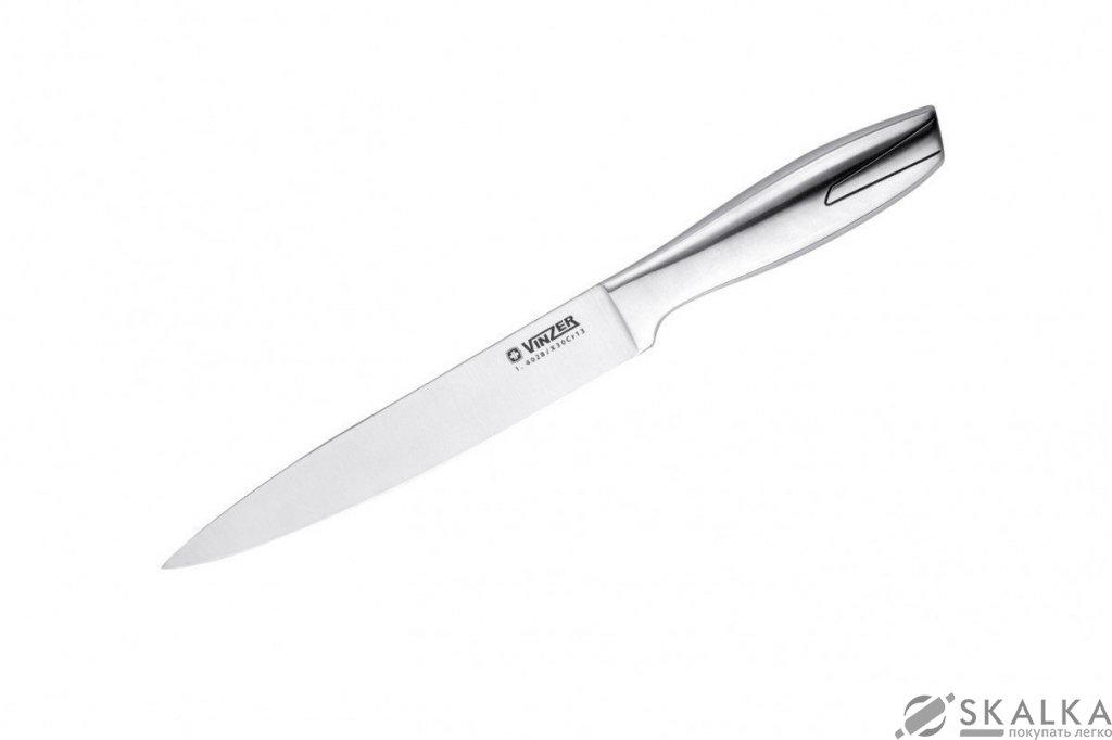 Кухонный нож Vinzer для мяса 203 мм Silver (89316) На фото Кухонный нож Vinzer для мяса 203 мм Silver (89316)