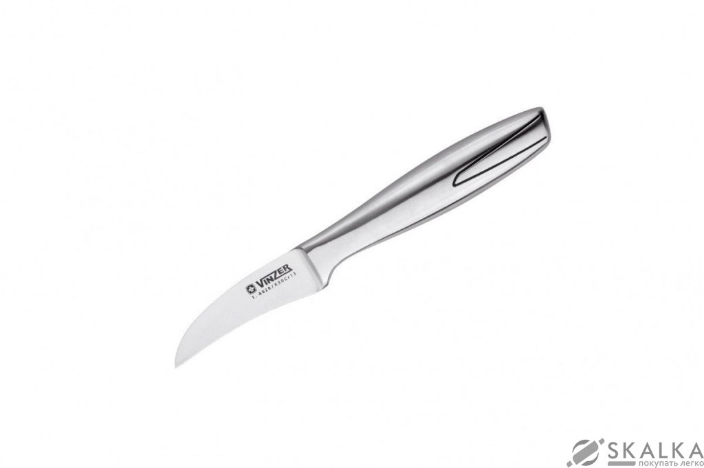 На фото Кухонный нож Vinzer для овощей 76 мм Silver (89310)