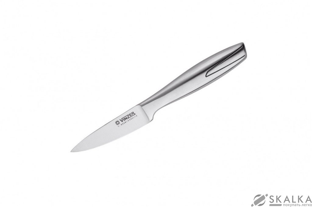 На фото Кухонный нож Vinzer для овощей 76 мм Silver (89311)
