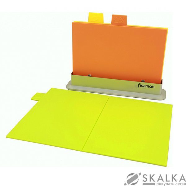 Набор Fissman 3 доски 33х25 см пластик + подставка (AY-7237.CB) На фото Набор Fissman 3 доски 33х25 см пластик + подставка (AY-7237.CB)