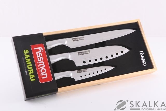 На фото Набор ножей Fissman SAMURAI из 3 предметов (KN-2623.8)