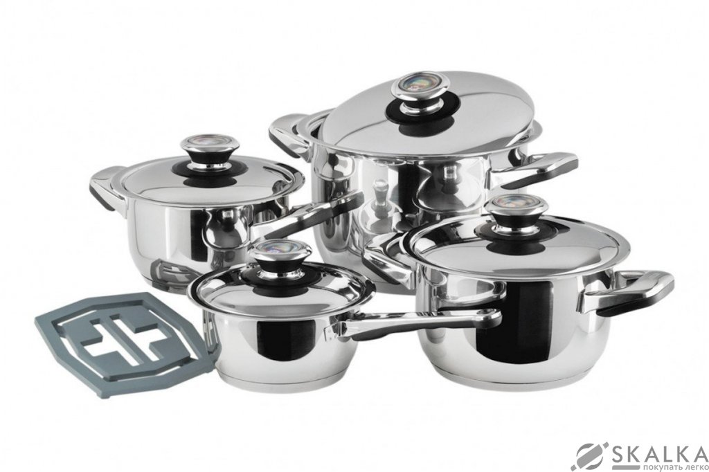 Набор посуды Vinzer Grand Junior 9 предметов (89039) На фото Набор посуды Vinzer Grand Junior 9 предметов (89039)