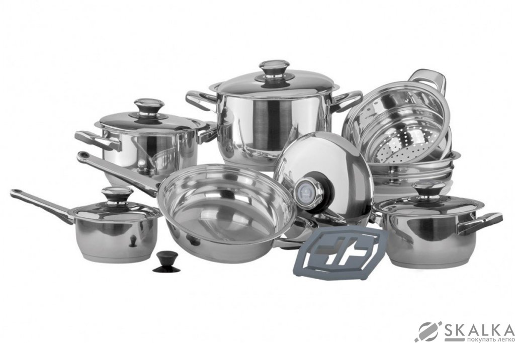 На фото Набор посуды Vinzer Grand Senior 15 предметов (89023)